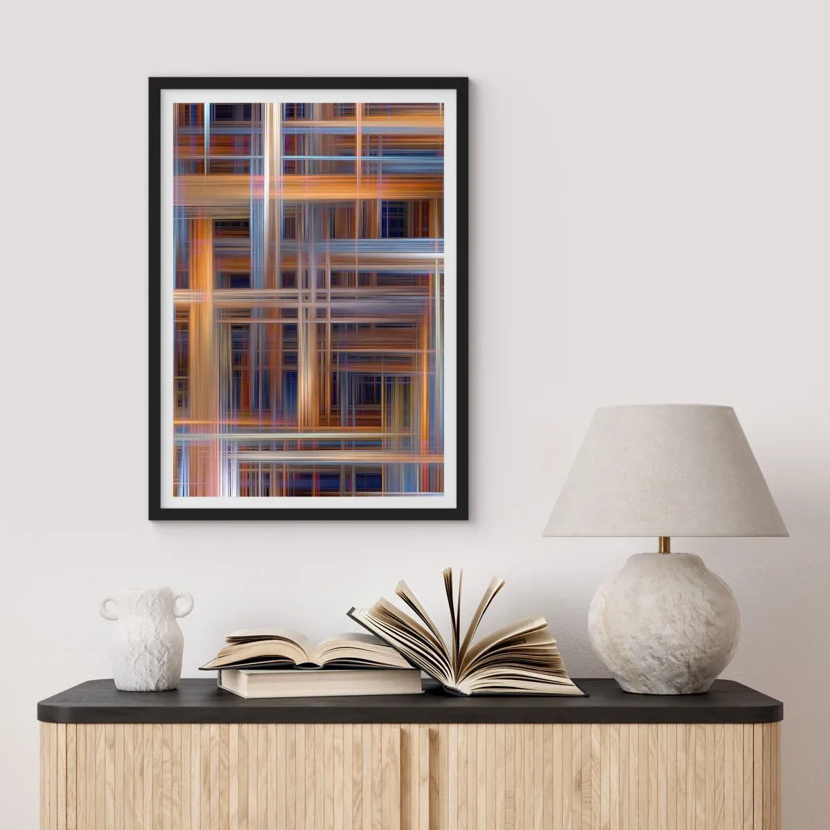 Poster în ramă neagră - Țesut din lumină - 40x50 cm