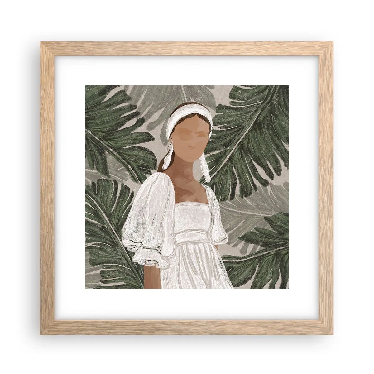 Poster în ramă de stejar deschis - Portret exotic - 30x30 cm