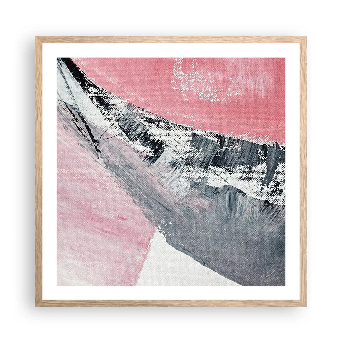 Poster în ramă de stejar deschis - Compoziție adaptată - 60x60 cm