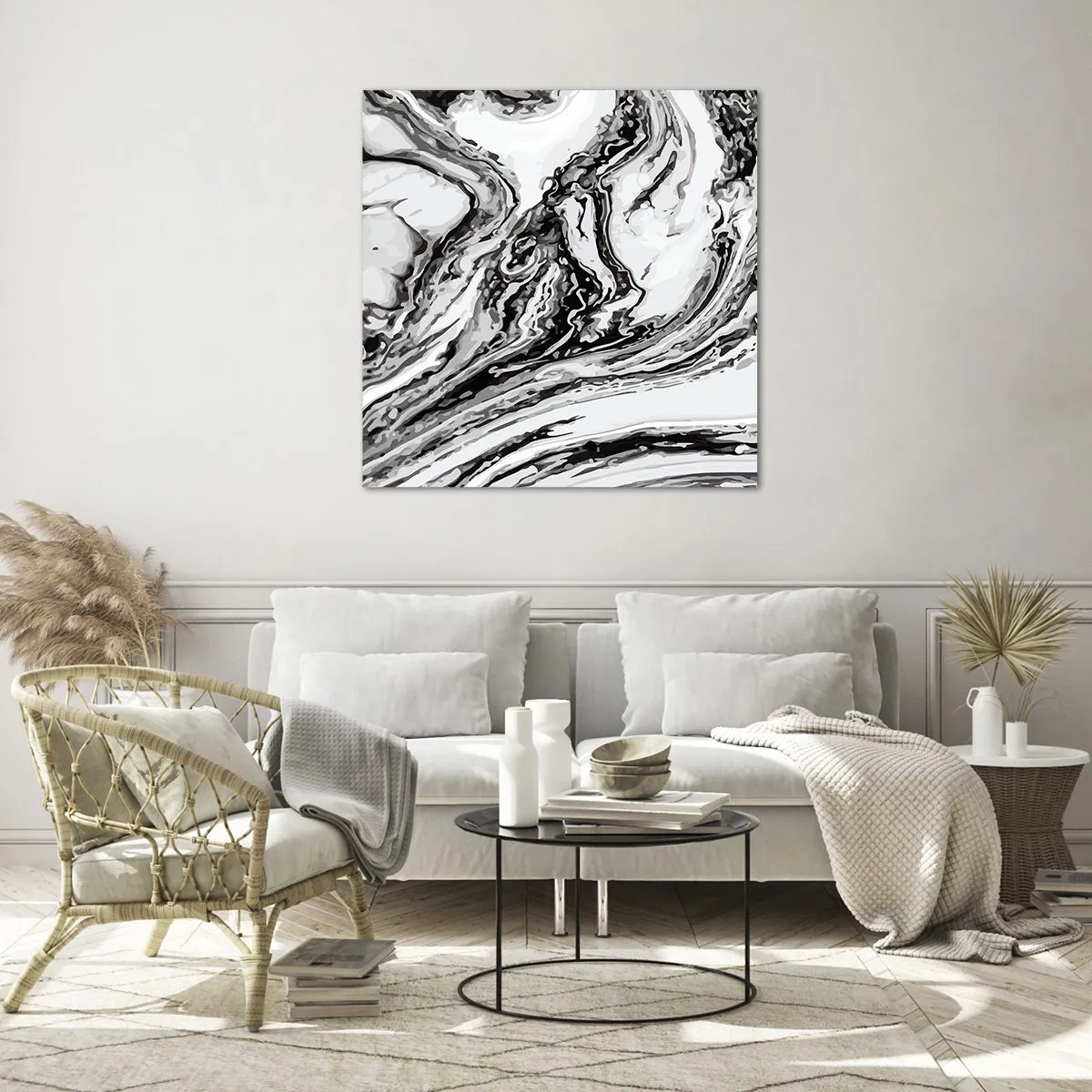 Tablou pe sticlă - La început a fost haos - 40x40 cm