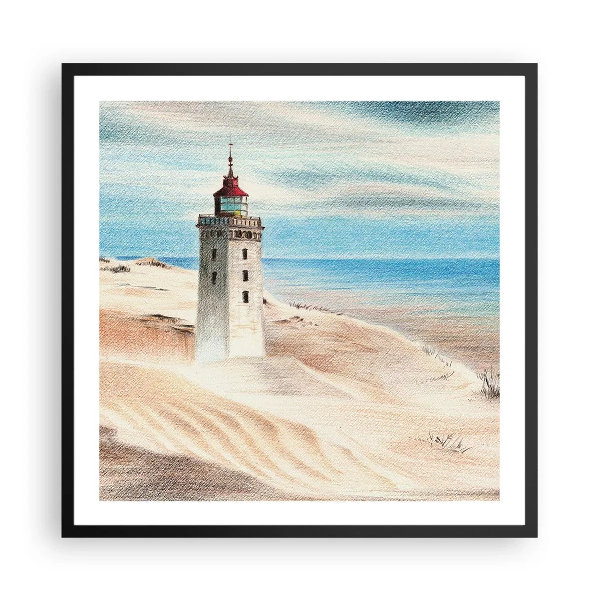 Poster în ramă neagră - Privind mereu marea - 60x60 cm