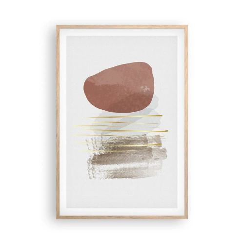 Poster în ramă de stejar deschis - Colonadă abstractă - 61x91 cm