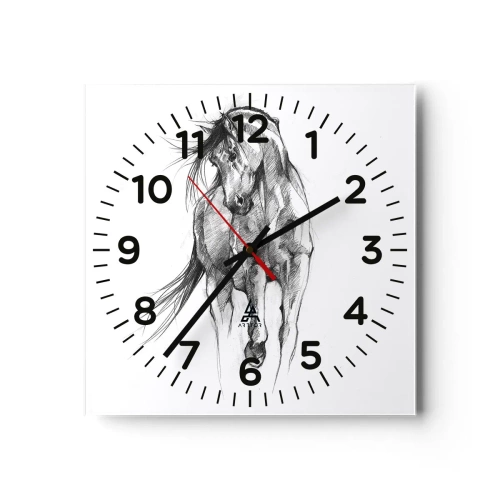 Ceas de perete - Ceas pe sticlă - Într-un trap grațios - 30x30 cm
