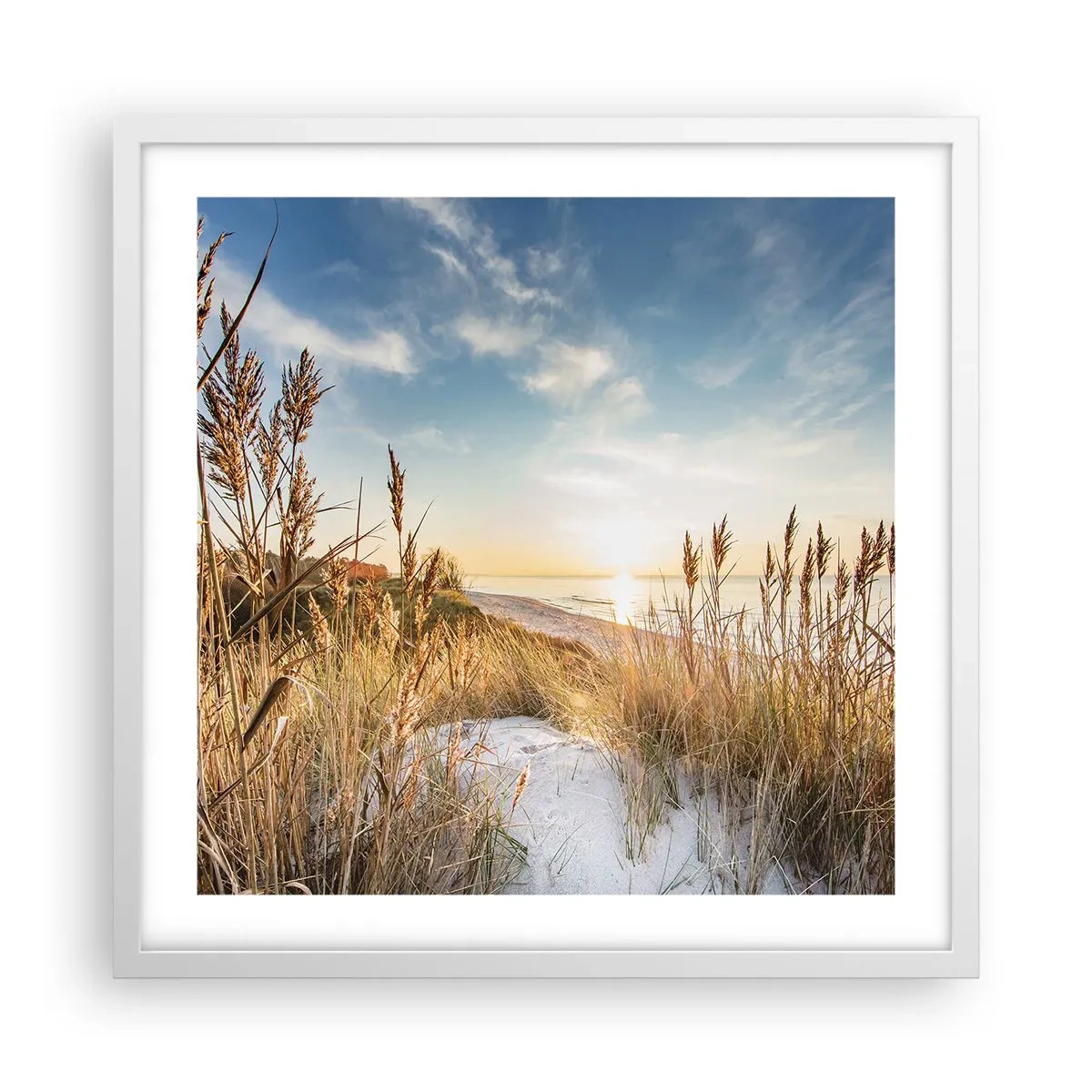 Poster în ramă albă - Plaja de nord - 50x50 cm