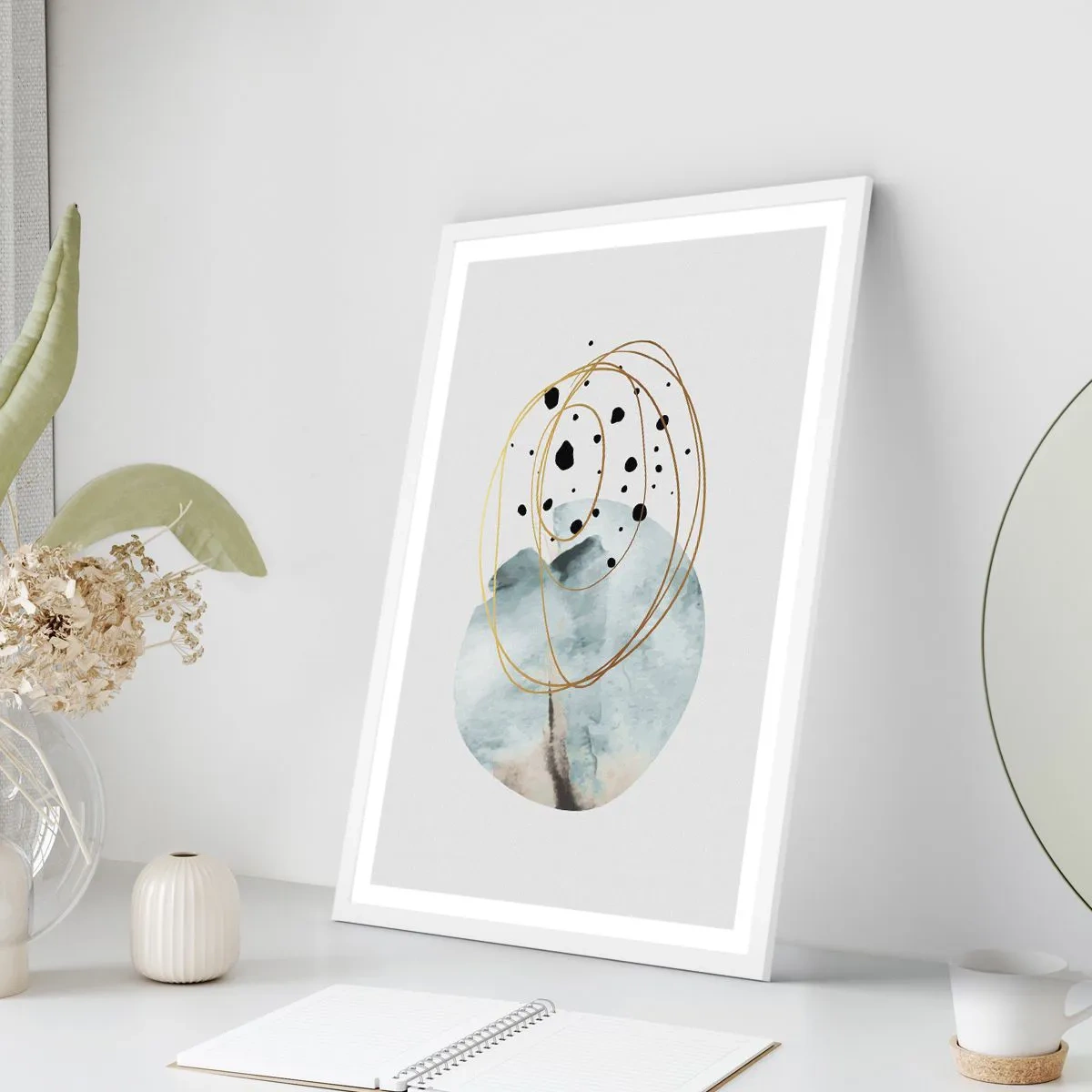 Poster în ramă albă - În îmbrățișarea spațiului - 50x70 cm