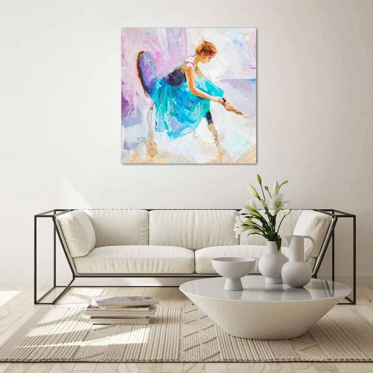 Tablou pe sticlă - Grație inefabilă, farmec subtil - 40x40 cm