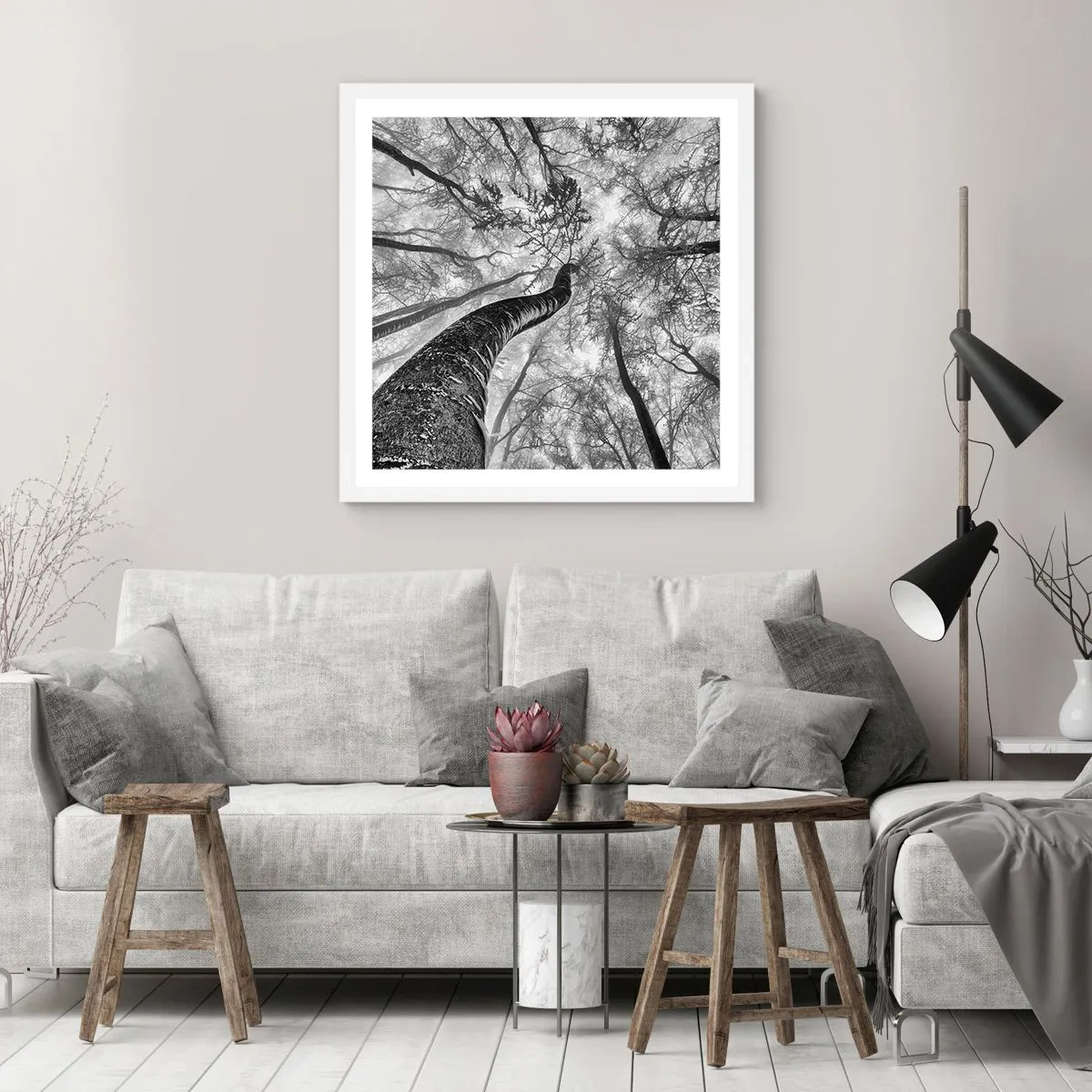 Poster în ramă albă - Cursa spre lumină - 60x60 cm