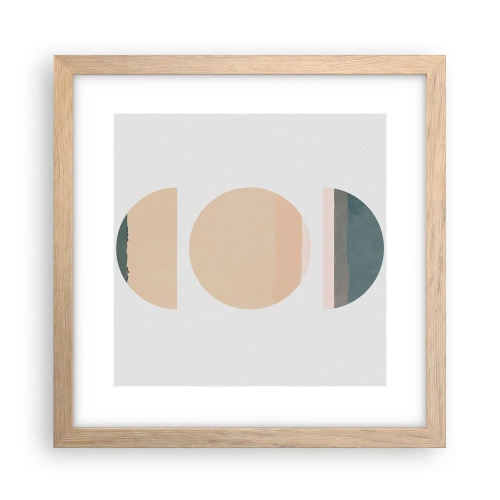 Poster în ramă de stejar deschis - Roată cu roată - 30x30 cm