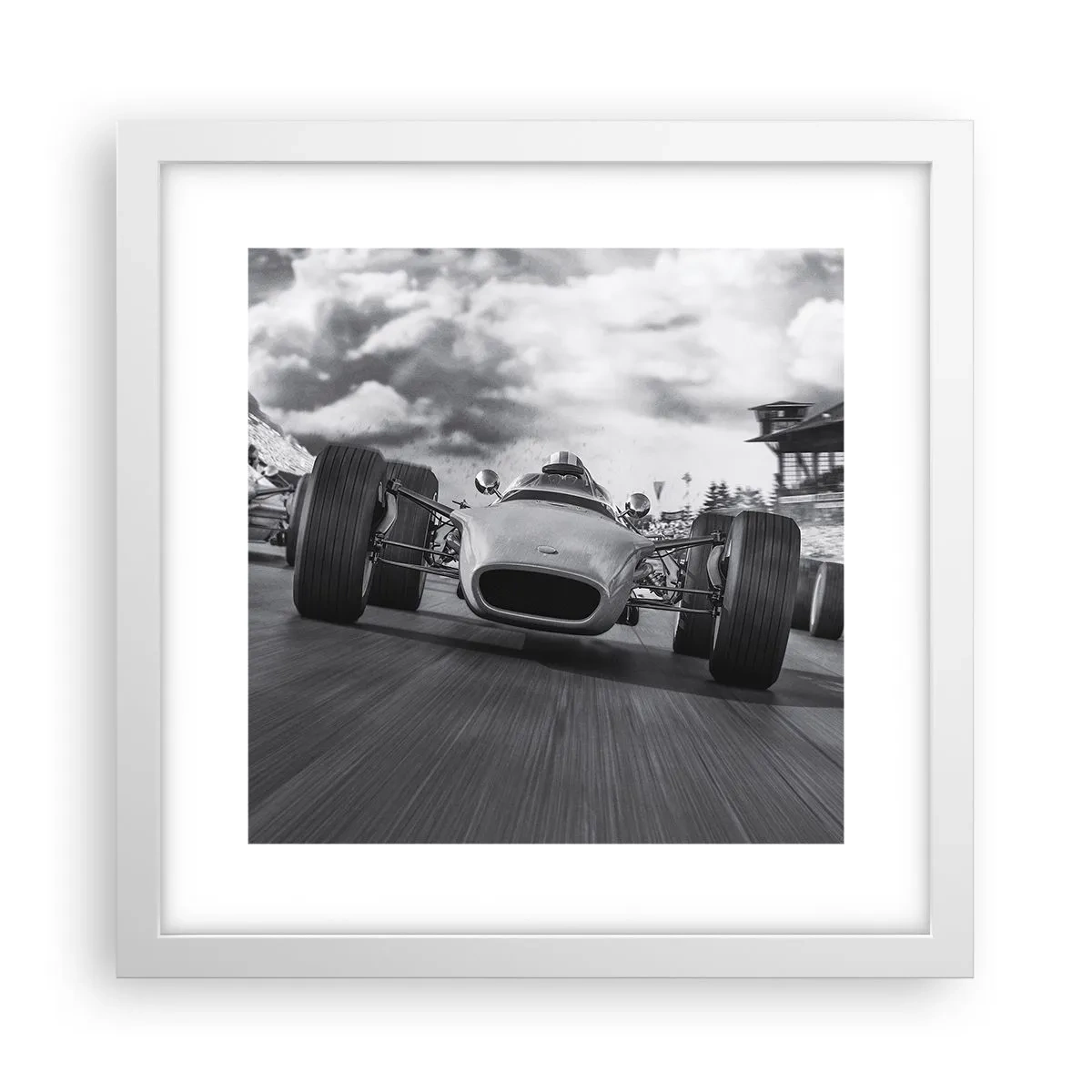 Poster în ramă albă - Cai putere! - 30x30 cm