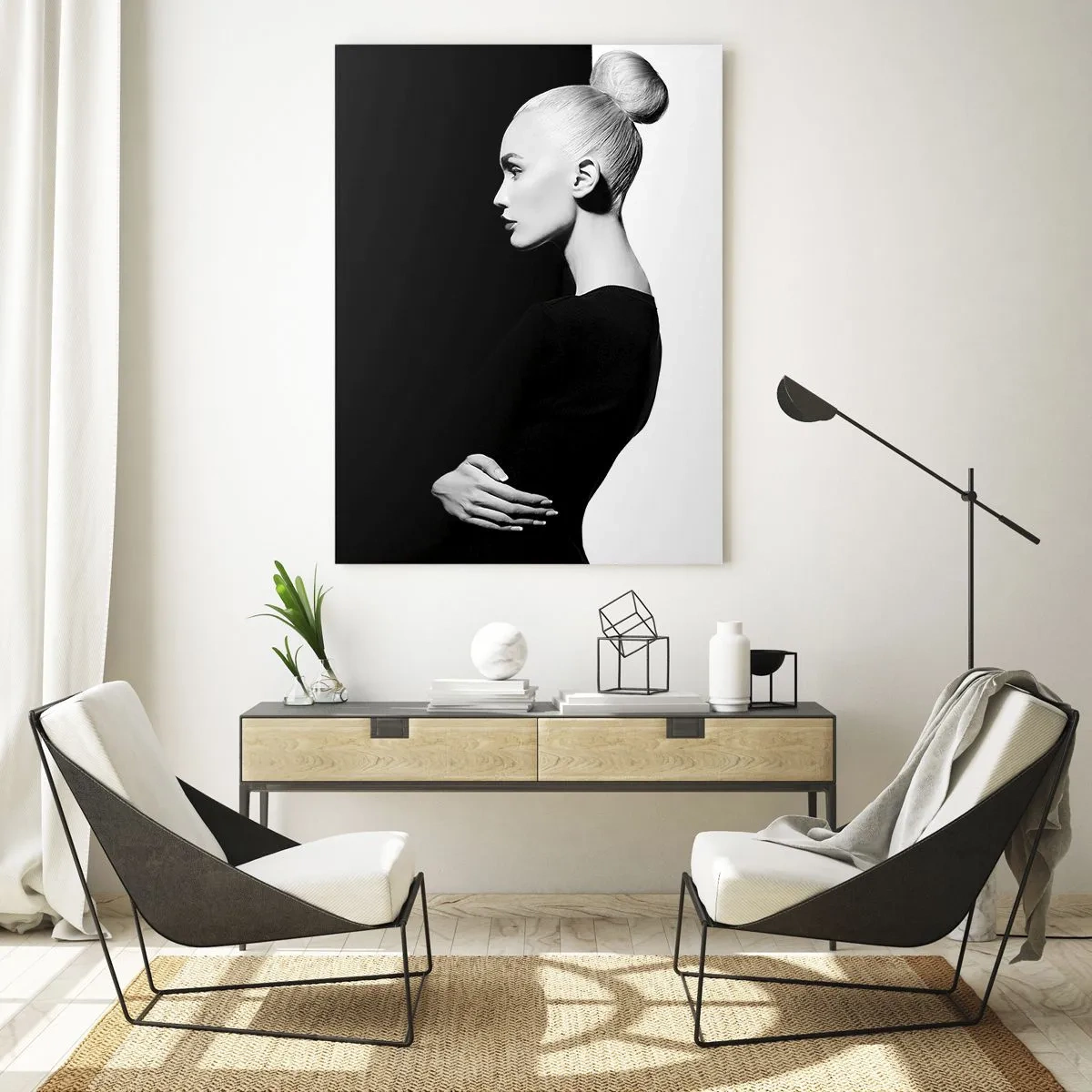 Tablou pe sticlă - Pur și simplu o femeie - 50x70 cm