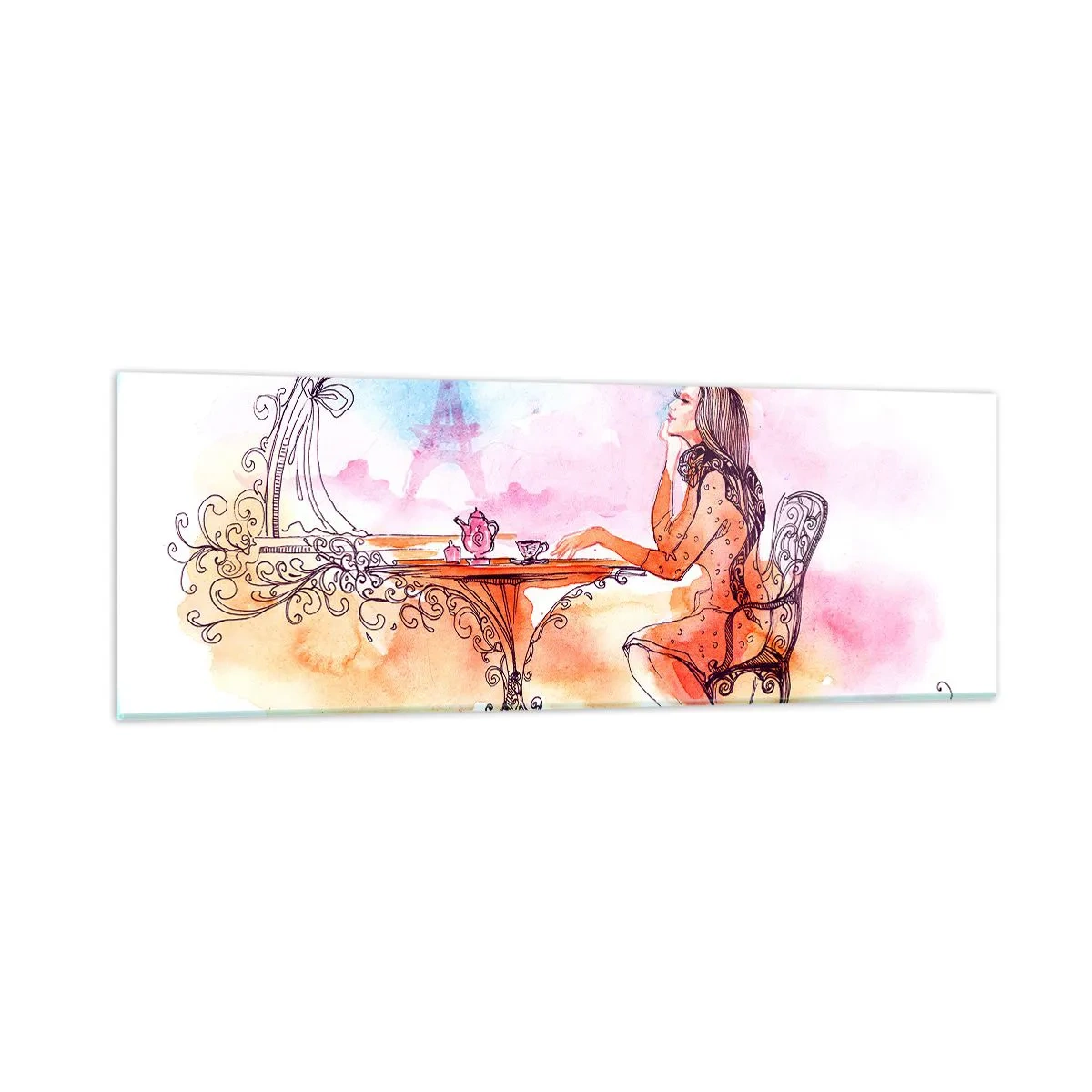 Tablou pe sticlă - Șic parizian - 90x30 cm