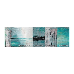 Mostră tapet Premium Sand - Orizontal în albastru - Abstracția, Bucată, Model modern - 100x30 cm