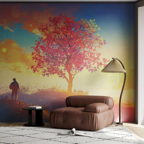 Tapet Premium Canvas - Pelerin la destinație - Peisaj, Copac, Rătăcitor - 250x175 cm