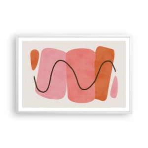 Poster în ramă albă - Mișcarea blândă a formelor - 91x61 cm