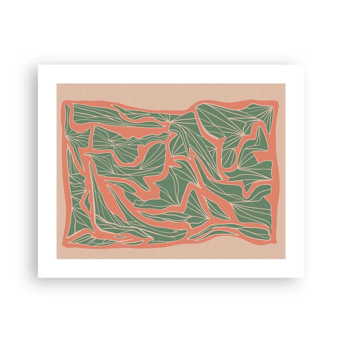 Poster - Lupta dintre coral și verde - 50x40 cm