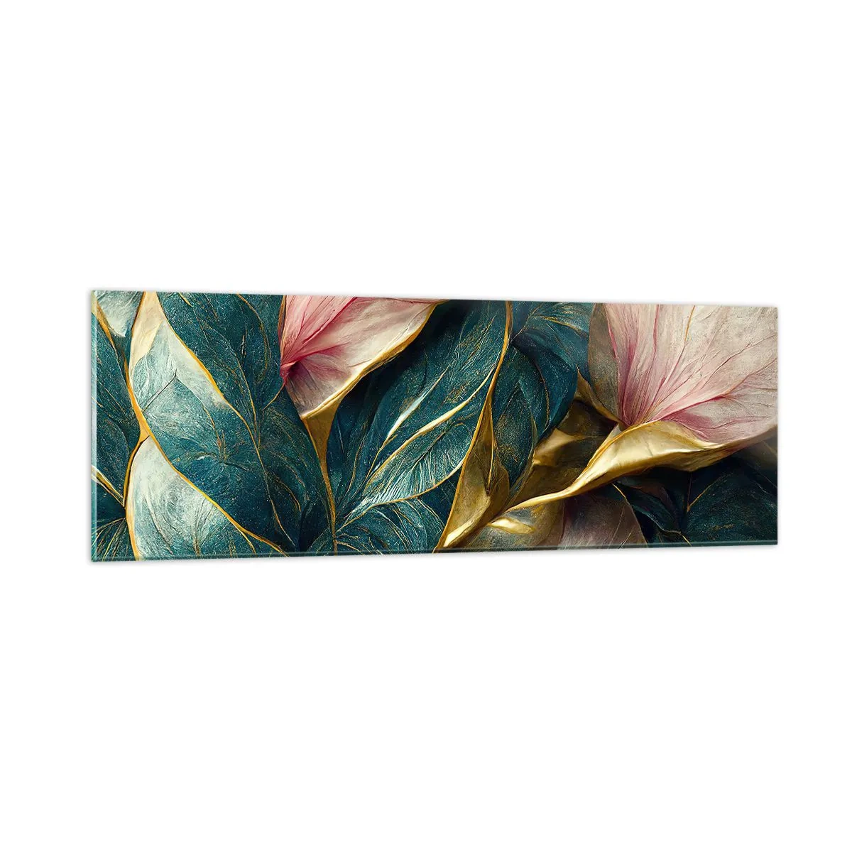 Tablou pe sticlă - Eleganța naturală și stil - 90x30 cm