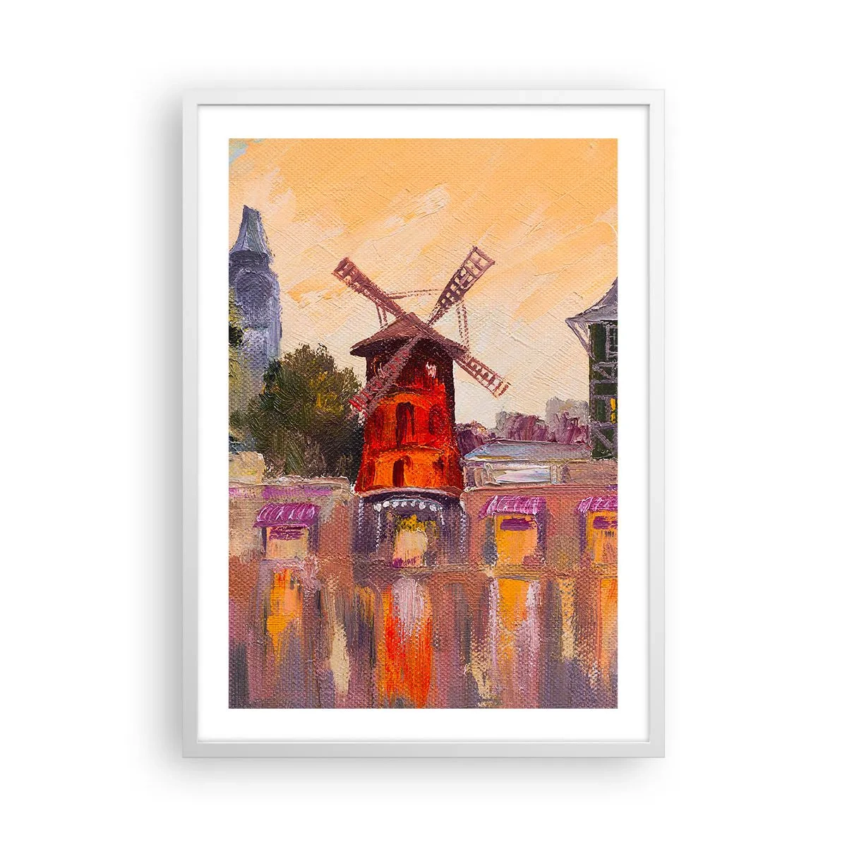 Poster în ramă albă - Icoane pariziene - Moulin Rouge - 50x70 cm