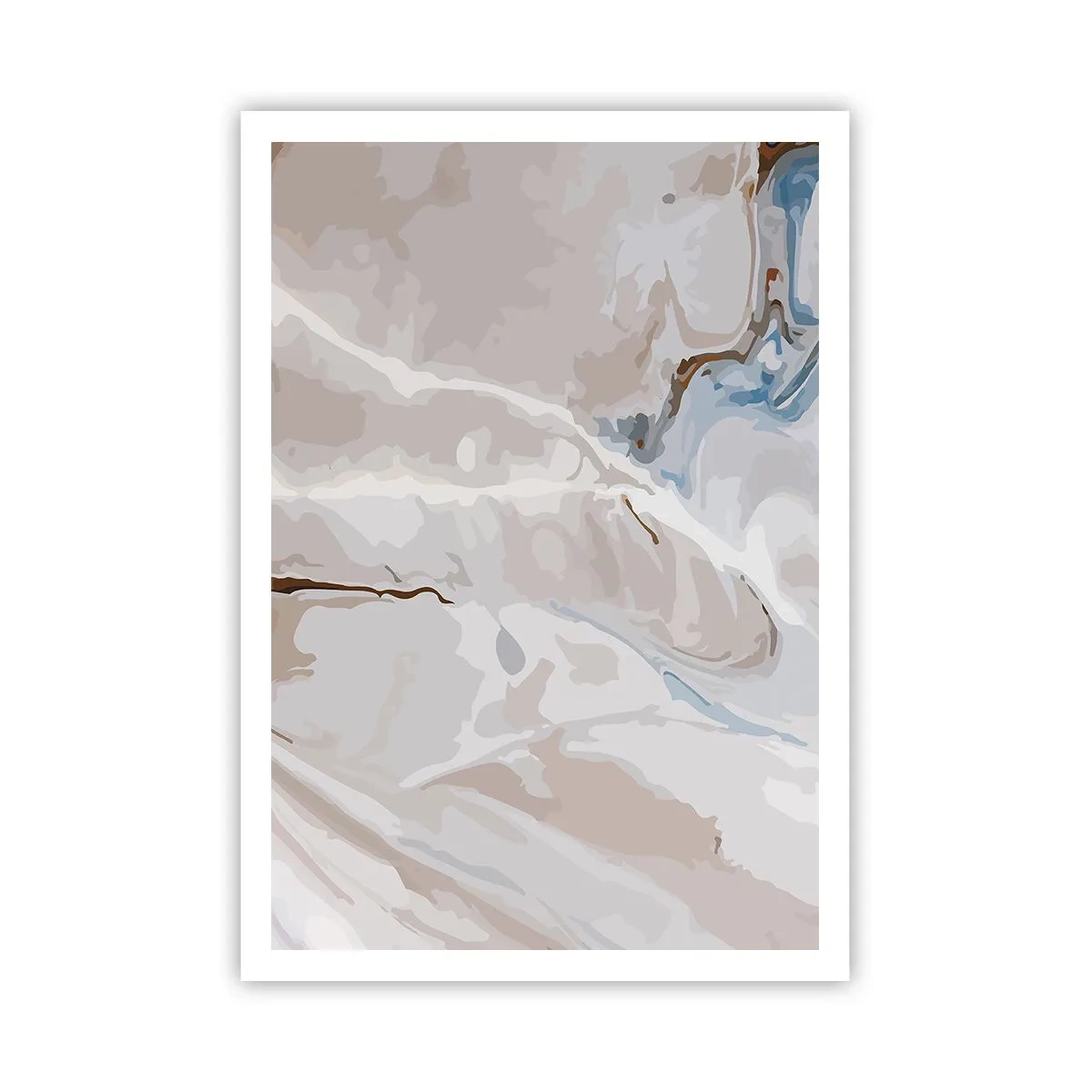 Poster - Meandre albastre sub alb - 70x100 cm