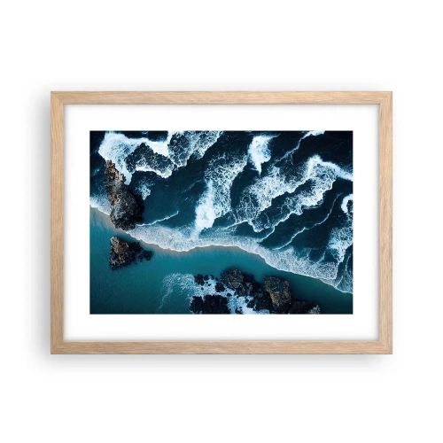 Poster în ramă de stejar deschis - Înfășurate în valuri - 40x30 cm