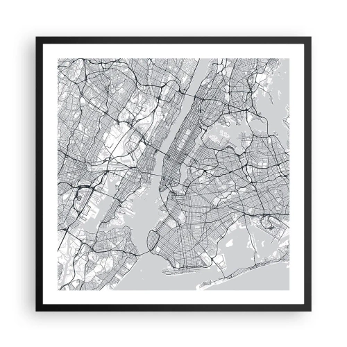 Poster în ramă neagră - Anatomia unei metropole - 60x60 cm