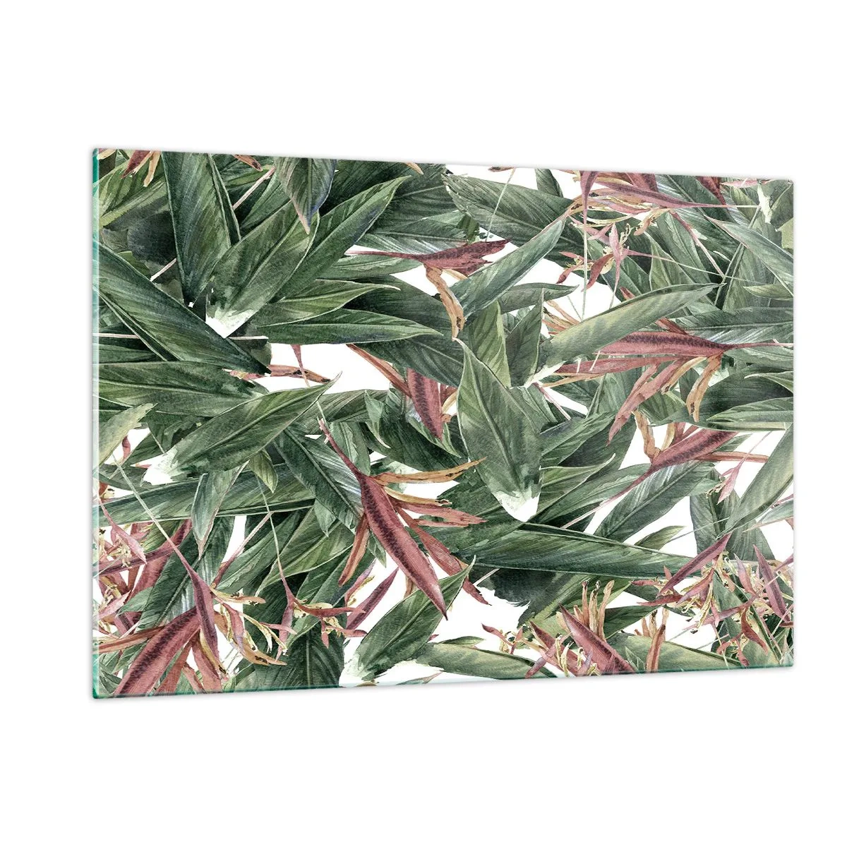 Tablou pe sticlă - Tufișuri de smarald și liliac - 120x80 cm