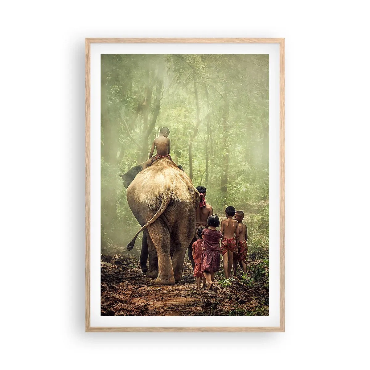 Poster în ramă de stejar deschis - Noua Carte a Junglei - 61x91 cm