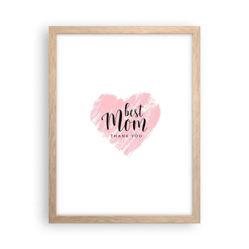 Poster în ramă de stejar deschis - Întotdeauna la momentul potrivit - 30x40 cm