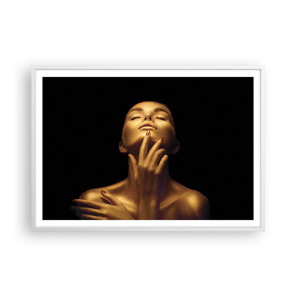 Poster în ramă albă - Ca mătasea aurie - 100x70 cm