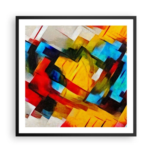Poster în ramă neagră - Sandviș multicolor - 60x60 cm