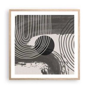 Poster în ramă de stejar deschis - Ovalul câștigă - 60x60 cm