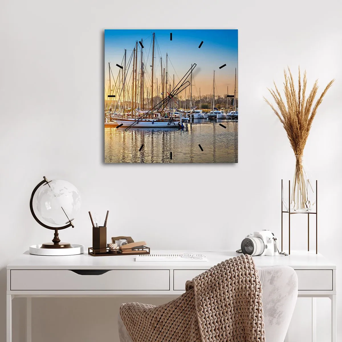 Ceas de perete - Ceas pe sticlă - Vântul trebuie să doarmă și el - 30x30 cm