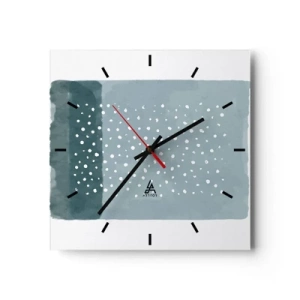 Ceas de perete - Ceas pe sticlă - Crescute pe albastru - 40x40 cm