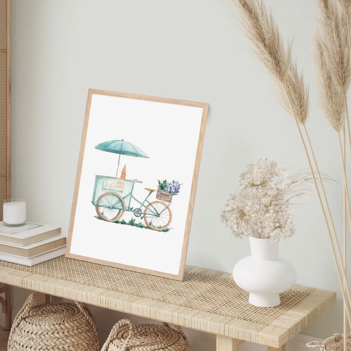 Poster în ramă de stejar deschis - O dulce amintire de vară - 50x70 cm