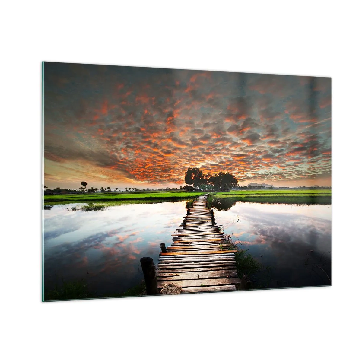 Tablou pe sticlă - Întindeți brațele - respirați - 100x70 cm