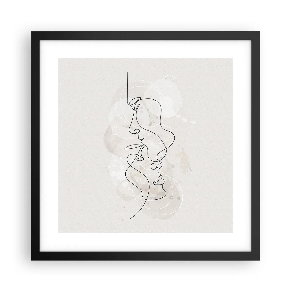 Poster în ramă neagră - Încurcați într-o îmbrățișare - 40x40 cm