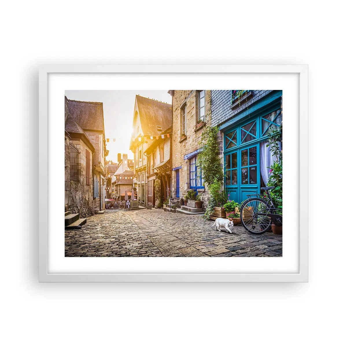 Poster în ramă albă - Fantoma albă a orașului - 50x40 cm