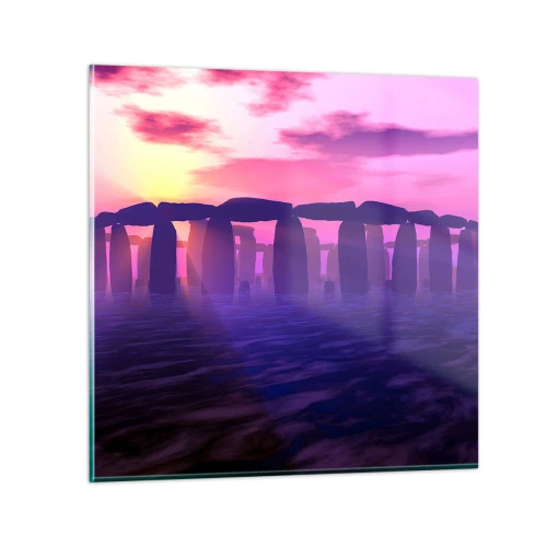 Tablou pe sticlă - Mister în zori de zi în ceață - 60x60 cm