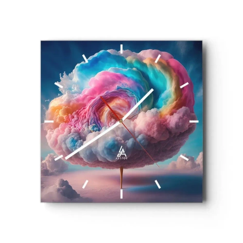 Ceas de perete - Ceas pe sticlă - Visul unui parc de distracții - 40x40 cm