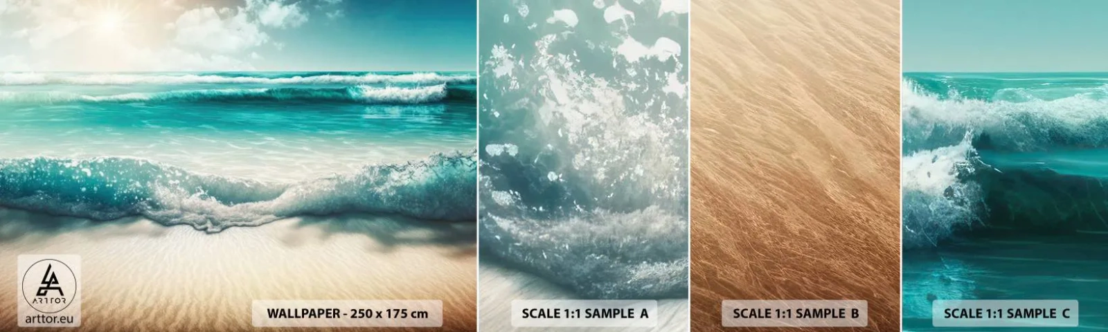 Mostră de Tapet Standard Eco - Calmul oceanului - plajă, Mare, Margine - 100x30 cm