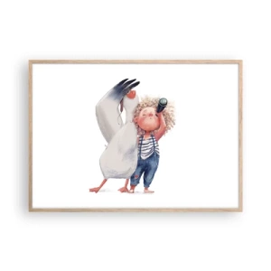 Poster în ramă de stejar deschis - Un plan pentru o călătorie minunată - 100x70 cm