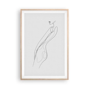 Poster în ramă de stejar deschis - Abia o promisiune - 61x91 cm