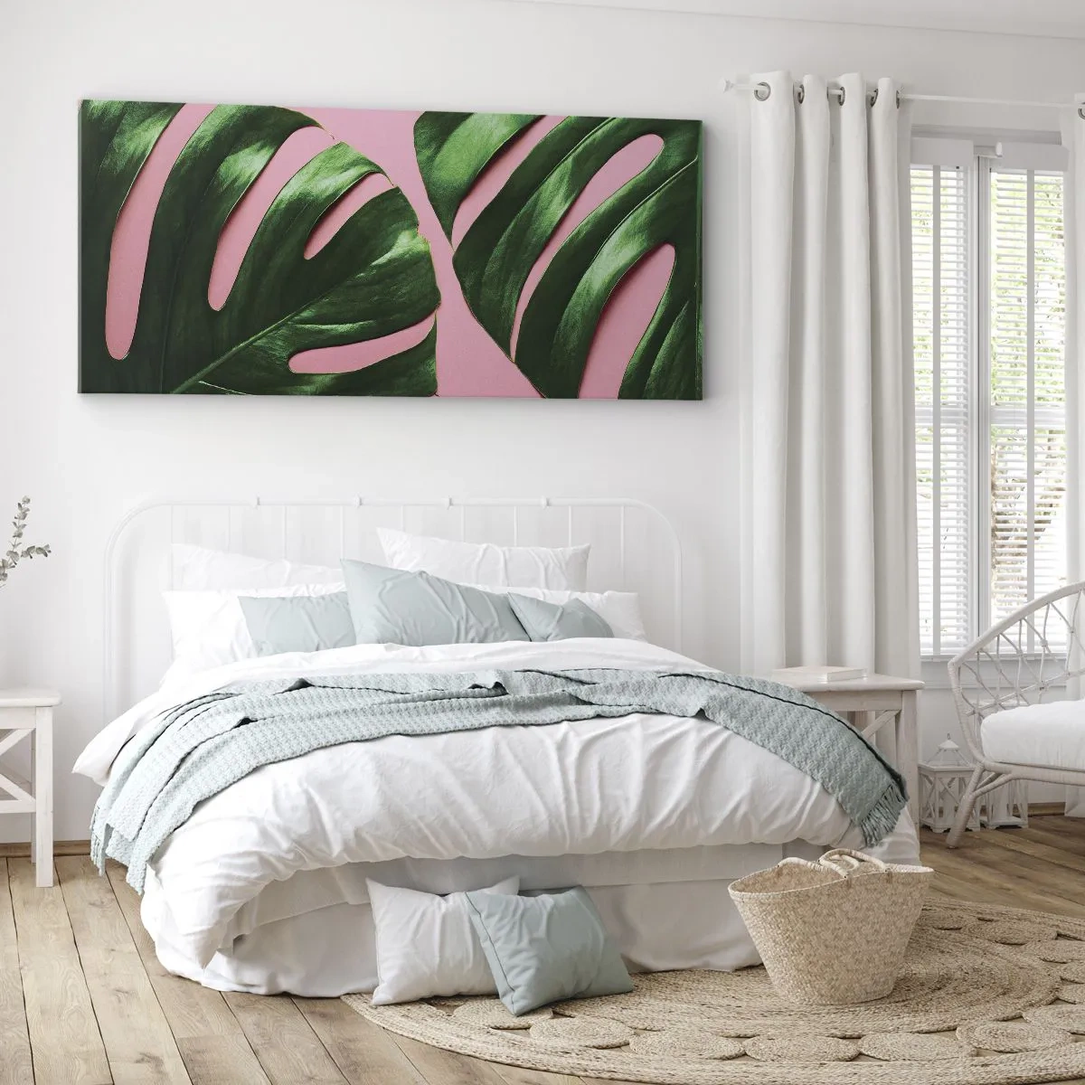 Tablou pe pânză - Întâlnire verde - 100x40 cm