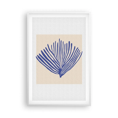 Poster în ramă albă - Evantai albastru - 61x91 cm