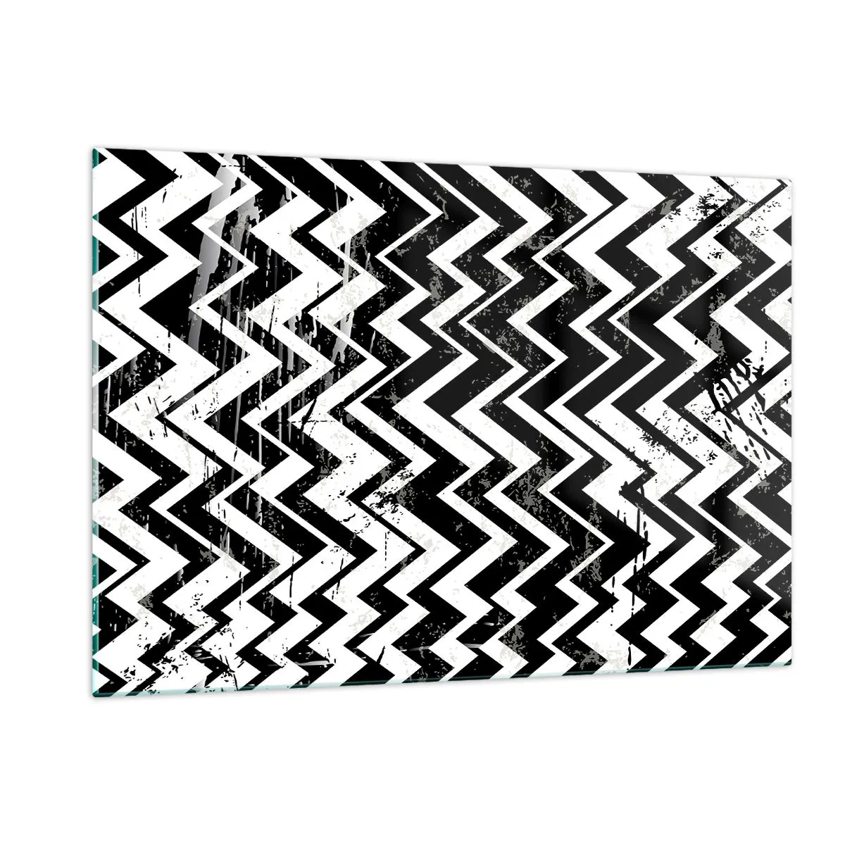 Tablou pe sticlă - Zig-alb, zag-negru - 120x80 cm
