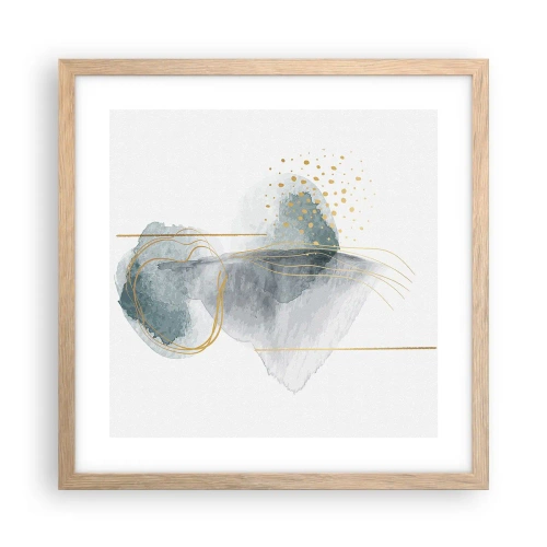 Poster în ramă de stejar deschis - Despre relația dintre gri și auriu - 40x40 cm
