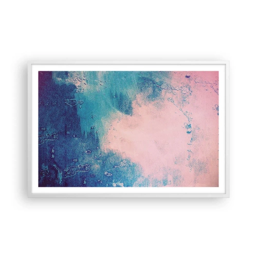 Poster în ramă albă - Îmbrățișare albastră - 91x61 cm