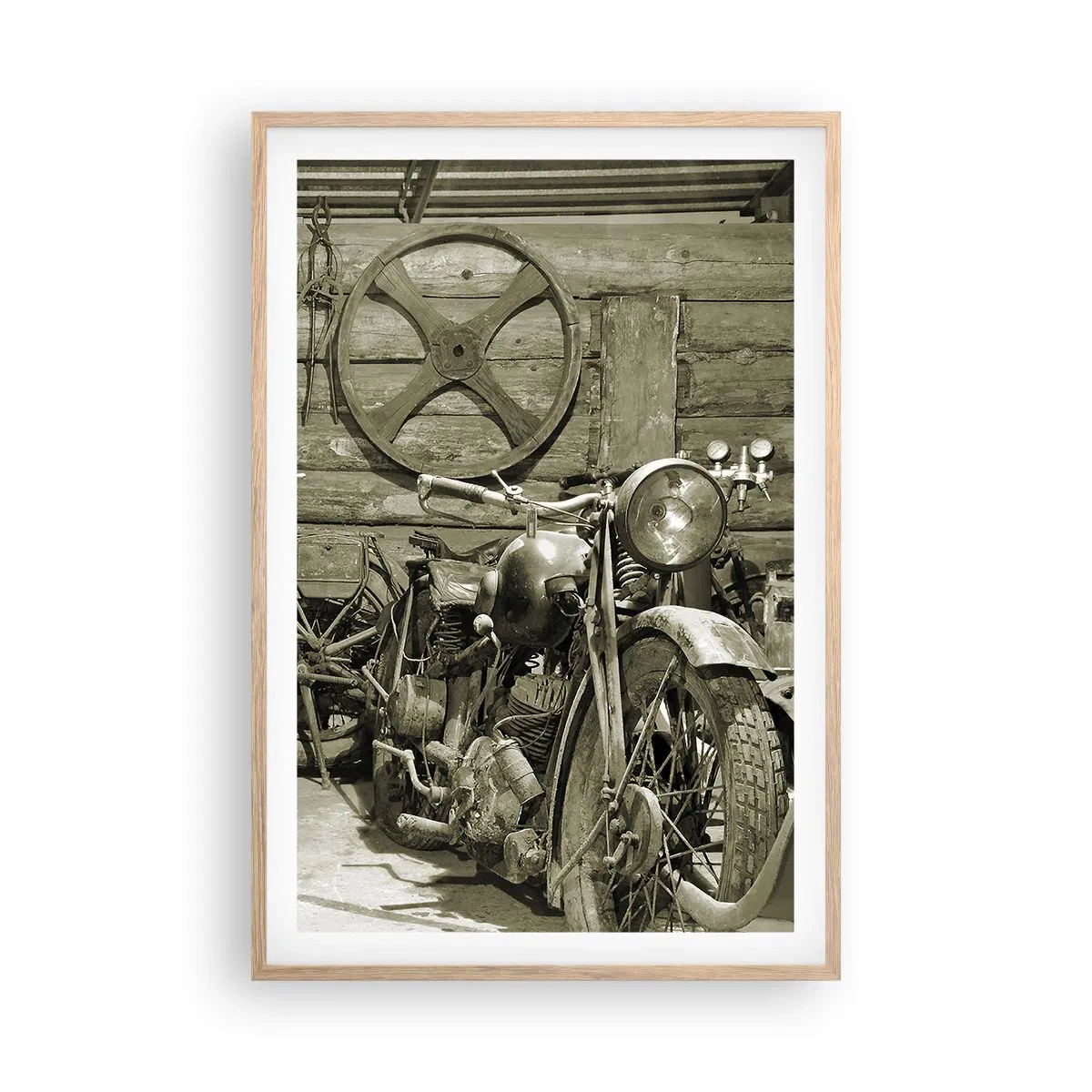 Poster în ramă de stejar deschis - În șopronul unchiului Vlad - 61x91 cm