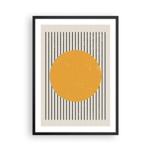 Poster în ramă neagră - Compoziție geometrică cu cerc și linii portocalii - 50x70cm - Puterea simplității - Decorațiune modernă pentru perete pentru living și dormitor ARTTOR