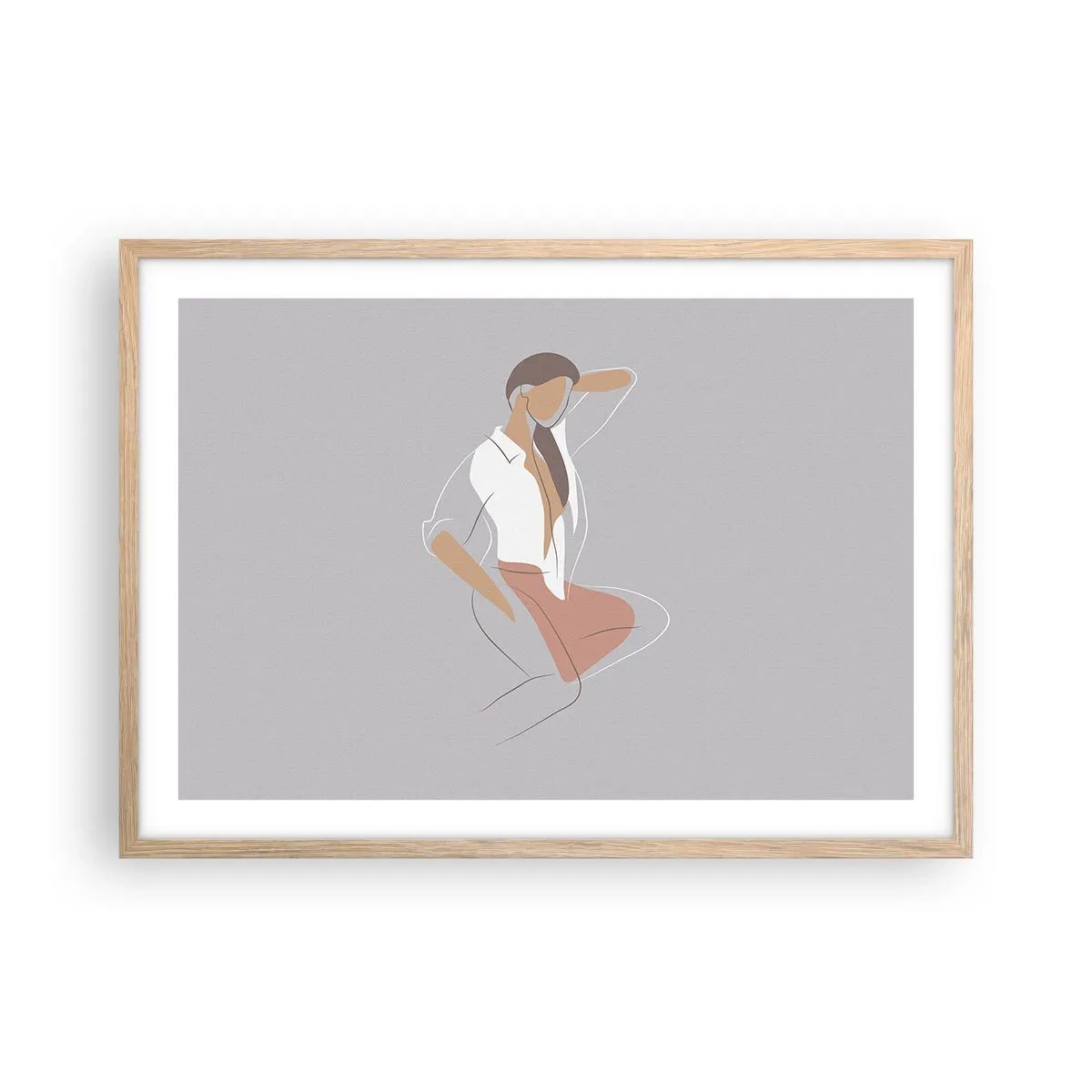 Poster în ramă de stejar deschis - Schiță de farmec - 70x50 cm