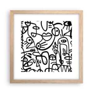Poster în ramă de stejar deschis - Chipuri și miraje - 30x30 cm